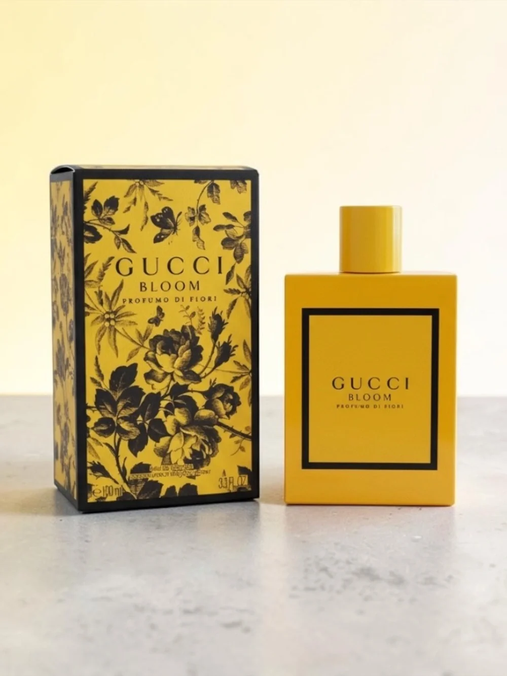 Gucci Bloom Profumo Di Fiori Yellow Floral Box and Bottle 3.3 Fl Oz 100ml NIB